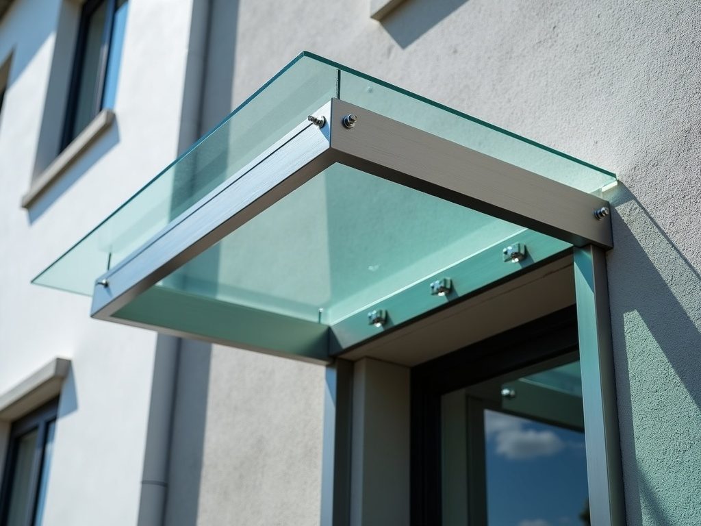 Vordach aus Edelstahl und Glas – VoMo Vordach Montagen